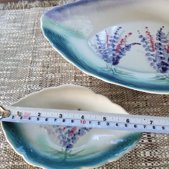 Studio Art Pottery Bowls Set of 2, Carol Smeraldo Hand Painted 12.5" and 6.75" - Picture 13 of 14